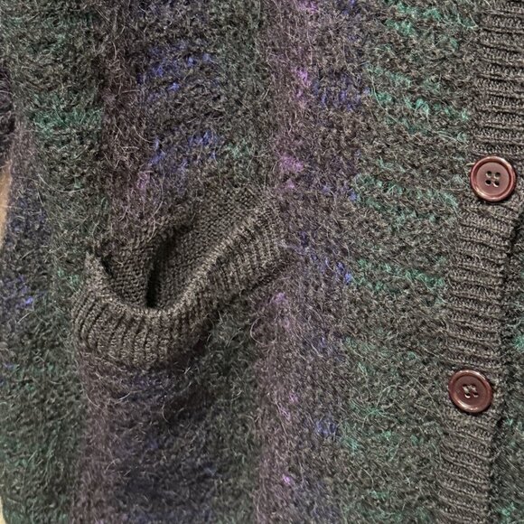 Vintage 90s Oversized Wool Grunge Chunky Grandpa Cardigan Sweater Mens Medium - Picture 6 of 11